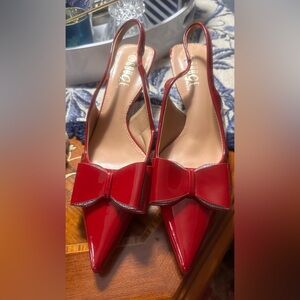 Red Bow Slingback Heels